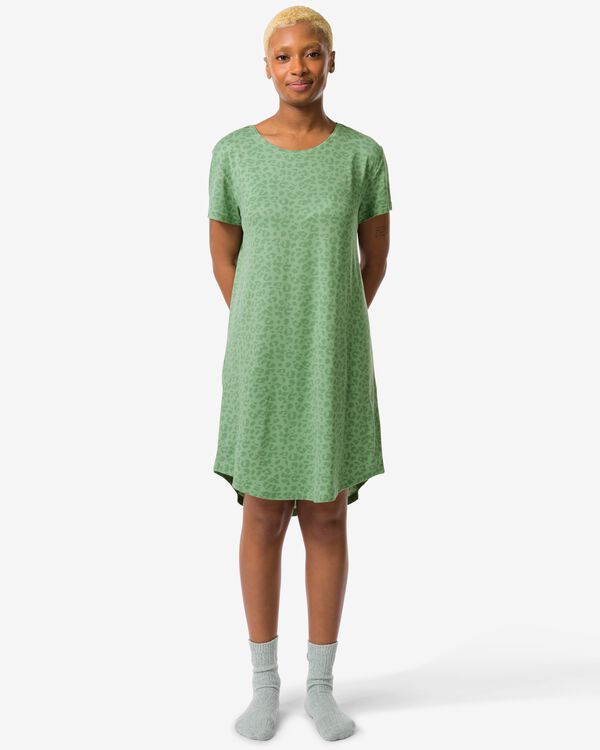 Damen-Nachthemd, Mikrofaser hellgrün hellgrün - 23470510LIGHTGREEN - HEMA
