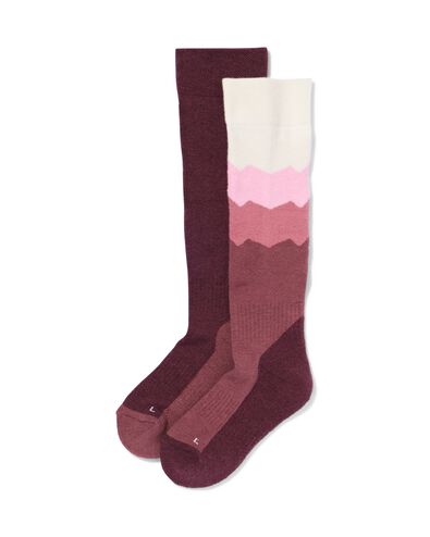 chaussettes de ski 2 paires  rose rose - 4320055PINK - HEMA