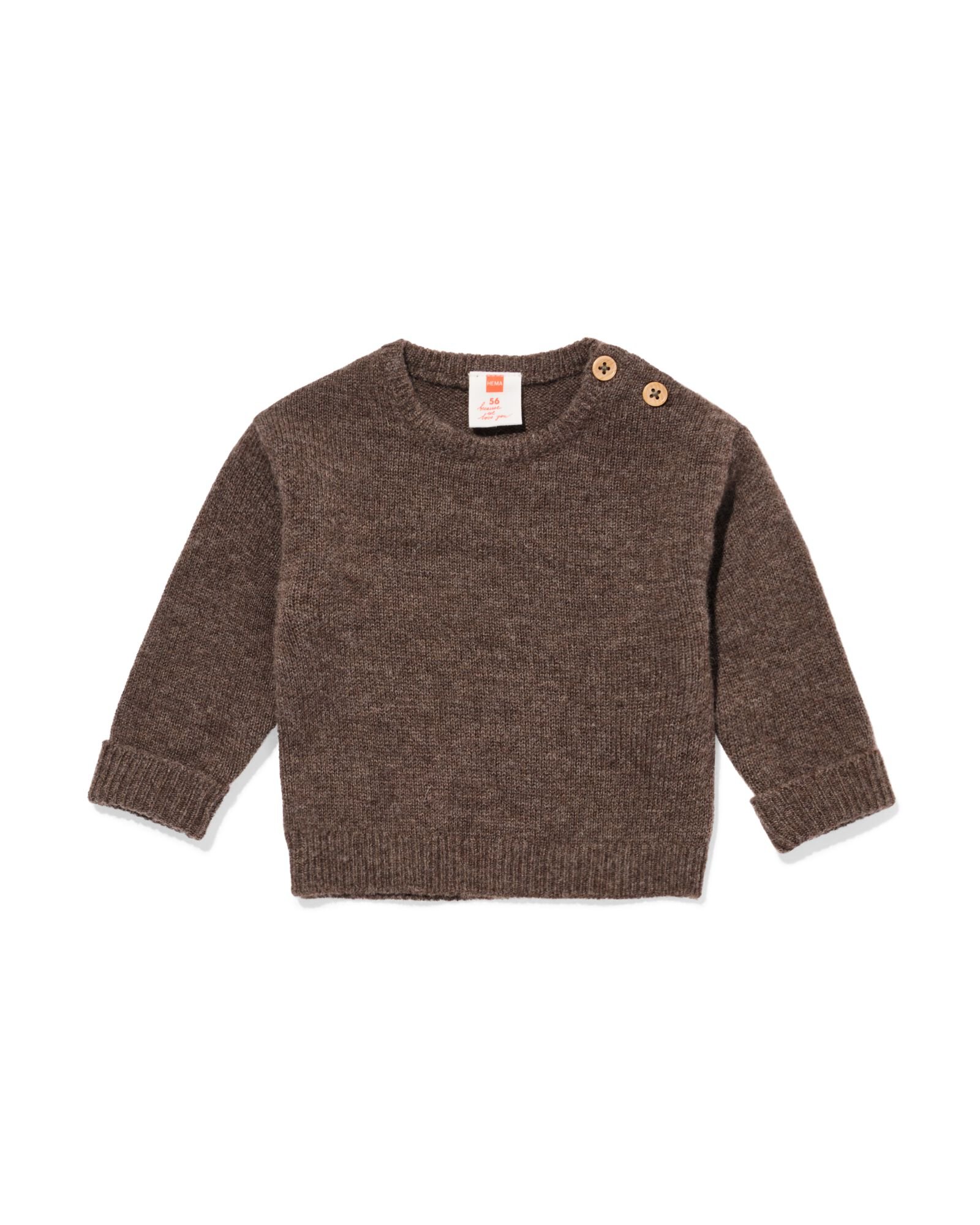 pull pour nouveau-n&eacute; laine m&eacute;rinos marron fonc&eacute; marron fonc&eacute; - 33436820DARKBROWN - HEMA