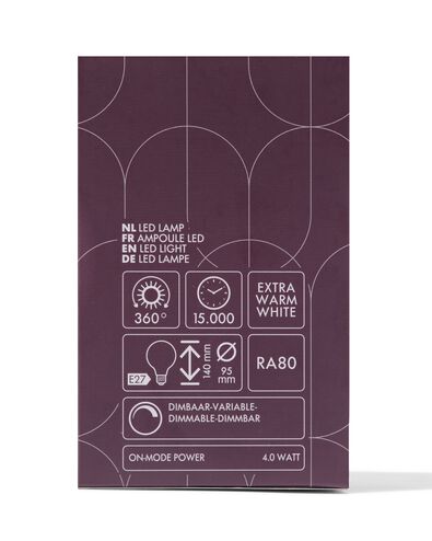 ampoule globe led dor&eacute;e E27 4W 200lm g95 - 20070066 - HEMA