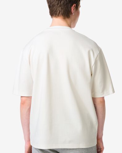 heren T-shirt Job oversized fit gebroken wit gebroken wit - 2179020OFFWHITE - HEMA