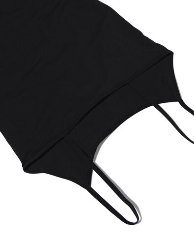 d&eacute;bardeur femme coton &agrave; bretelles spaghetti noir noir - 1000002181 - HEMA