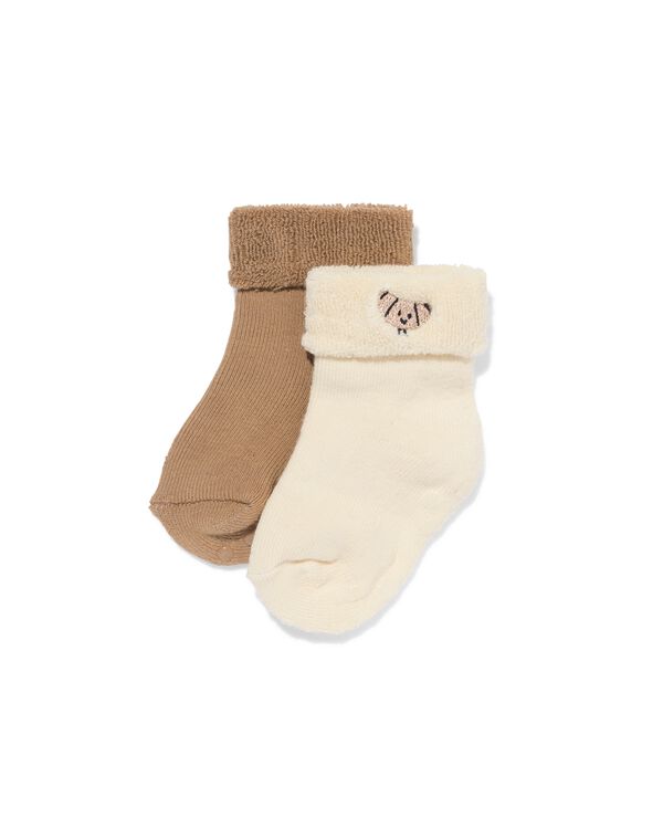 babysokken terry croissant  - 2 paar beige beige - 4731150BEIGE - HEMA
