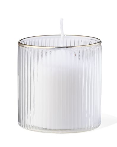 verre pour bougie parfum&eacute;e ⌀6,5x6,5cm nervur&eacute; transparent - 13507521 - HEMA