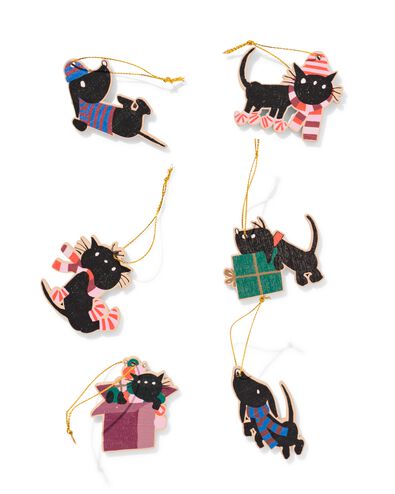 Takkie und Siepie, Anh&auml;nger, Holz &ndash; 6 St&uuml;ck - 25100033 - HEMA