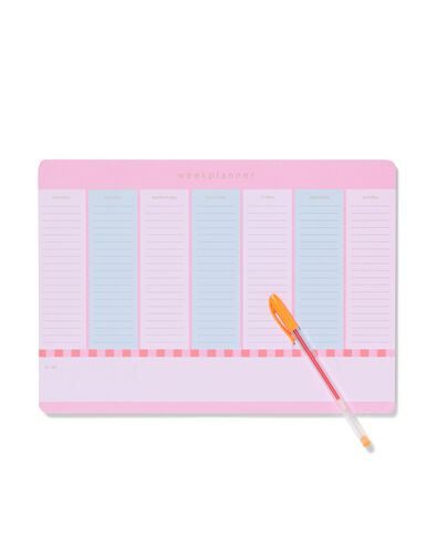 weekplanner 29.5x21cm roze-blauw - 14100236 - HEMA