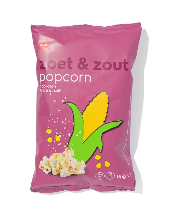 popcorn zoet & zout 65gram - 10680014 - HEMA