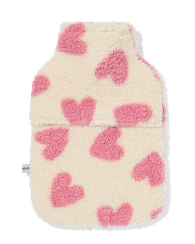 bouillotte 33 cm c&oelig;urs cr&egrave;me - 61100244 - HEMA