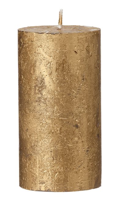 rustikale Kerze, 7 x 13 cm &ndash; gold gold 7 x 13 - 13503216 - HEMA