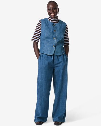 Damenhose Suzy, weit mittelblau mittelblau - 36207040MIDBLUE - HEMA