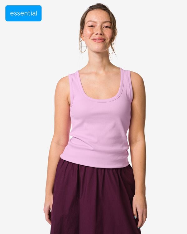 Damentop Anouk gerippt lila lila - 36303380LILAC - HEMA