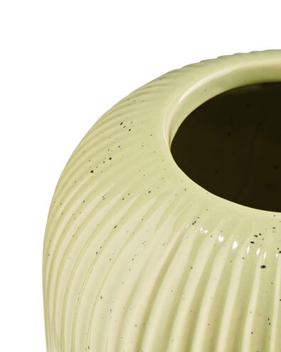 Keramikvase, Rippen, Ø 14 x 28 cm, grün - 13323002 - HEMA