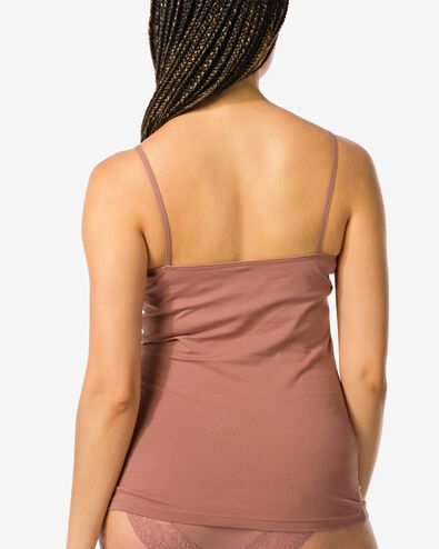 Damenhemd aus Baumwolle mit Spaghettitr&auml;gern hellbraun - 19690554LIGHTBROWN - HEMA