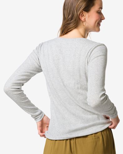 t-shirt femme Colette ajour&eacute;  gris clair gris clair - 36207550LIGHTGREY - HEMA