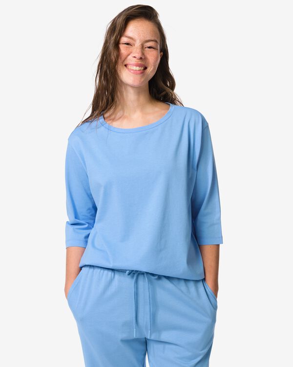 haut de pyjama femme Tala jersey bleu bleu - 23401640BLUE - HEMA