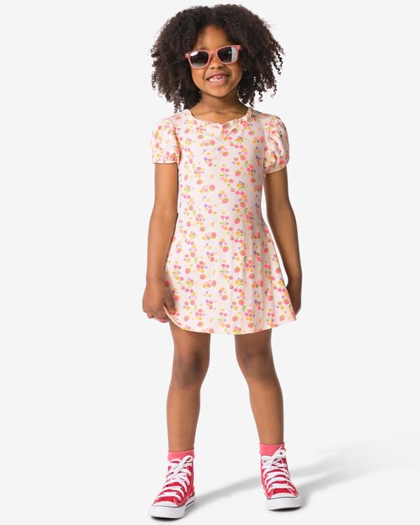 robe enfant trap&egrave;ze c&ocirc;tel&eacute;e &agrave; fraises &eacute;cru &eacute;cru - 30823003ECRU - HEMA