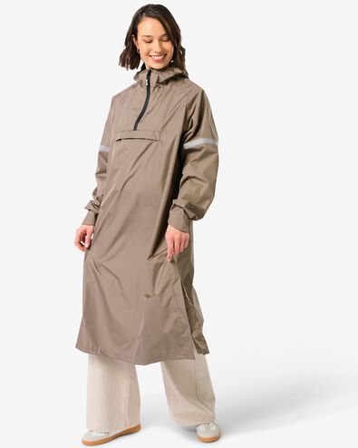 regenponcho voor volwassenen taupe taupe - 34440175TAUPE - HEMA