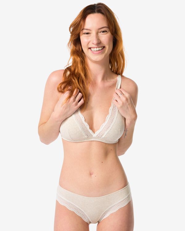 slip br&eacute;silien femme c&ocirc;tel&eacute; avec dentelle naturel naturel - 21900334NATURAL - HEMA
