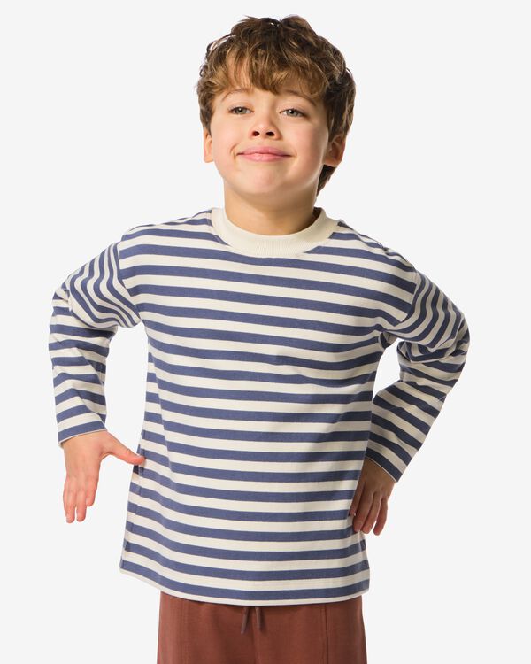 t-shirt enfant rayures bleu bleu - 30711901BLUE - HEMA