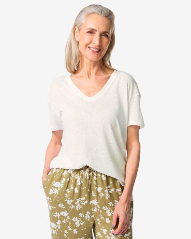 t-shirt femme Evie blanc blanc - 36208960WHITE - HEMA