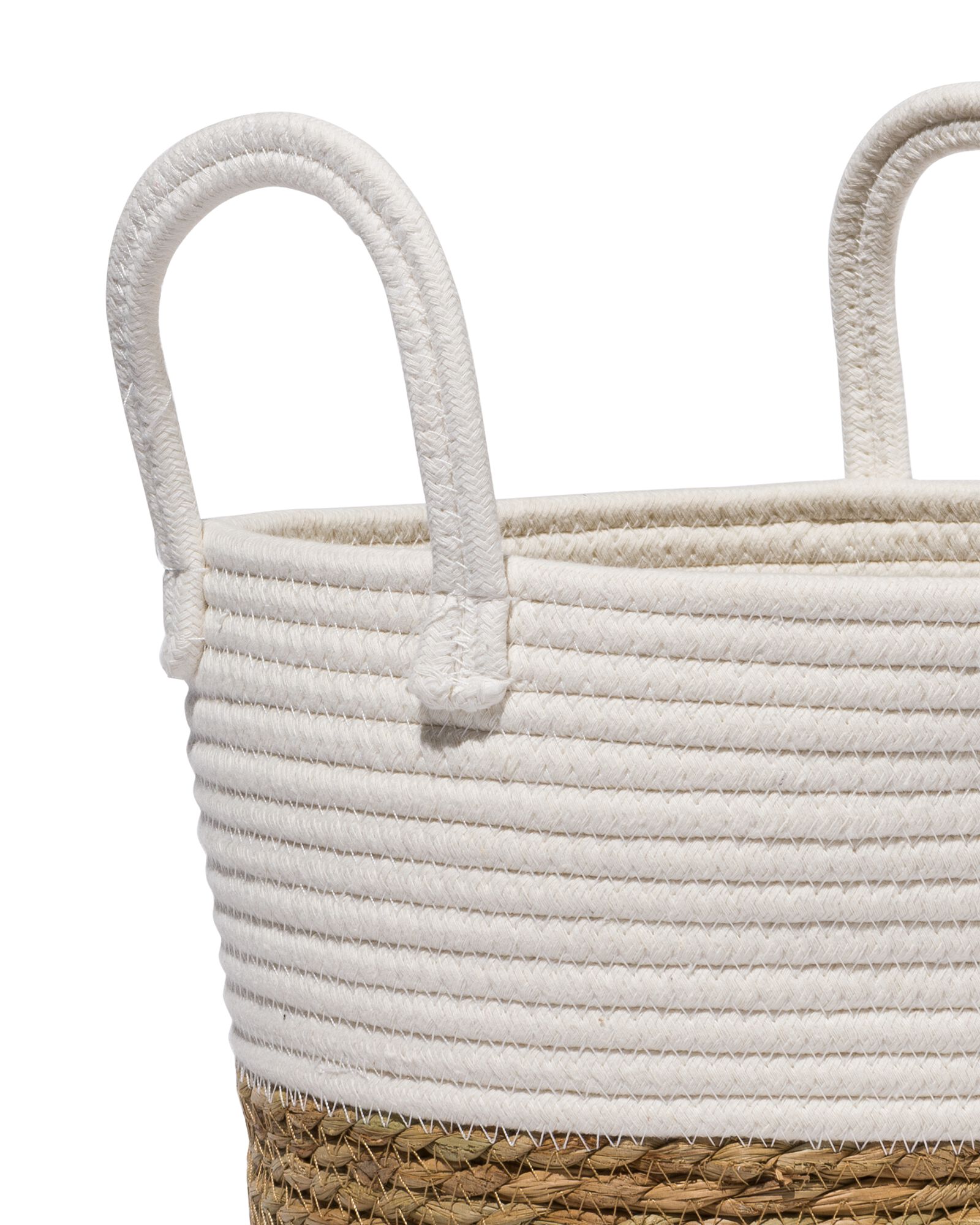 mand Ø28x28 naturel/wit - 39812460 - HEMA