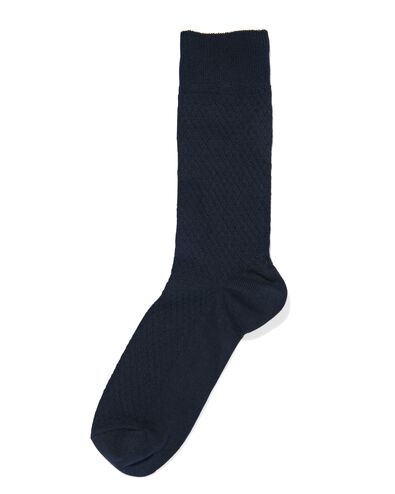 chaussettes homme avec coton relief bleu foncé 43/46 - 4152627 - HEMA