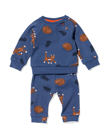 newborn kledingset legging en sweater wafelkatoen blauw blauw - 1000029886 - HEMA