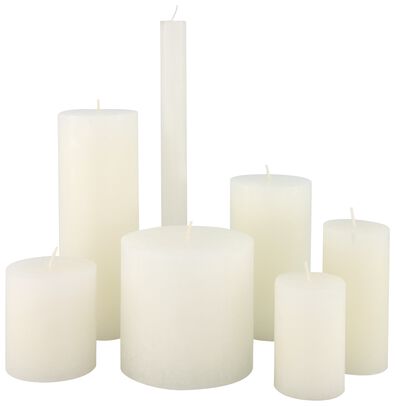 Kerzen, rustikal, weiß, 7 x 8 cm weiß 7 x 8 - 13500603 - HEMA