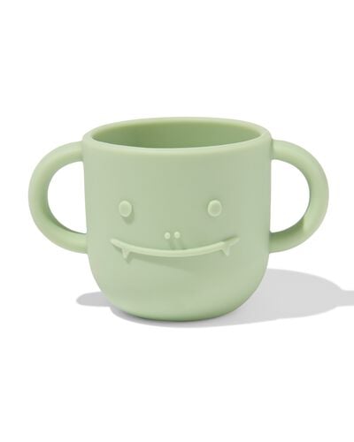 kinderbeker 150ml siliconen monster groen - 80650223 - HEMA