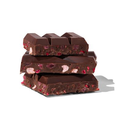 tablette de chocolat noir guimauve framboise 180g - 10350037 - HEMA