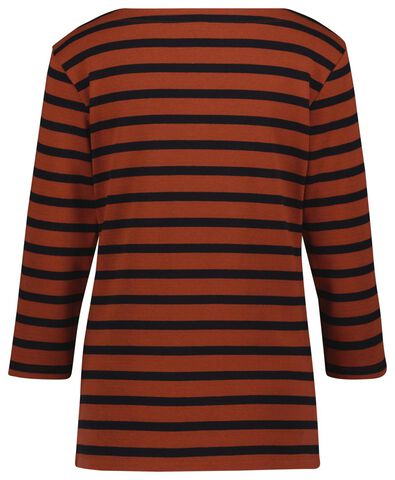 Damen-Shirt, U-Boot-Ausschnitt, Streifen braun - 1000024874 - HEMA
