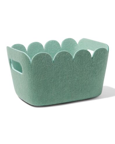 mand 20x12cm vilt donkergroen - 39800044 - HEMA