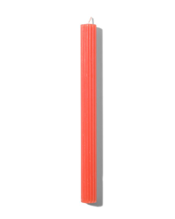 lange Haushaltskerze, gerippt, Ø 2 x 24 cm, orange - 13502925 - HEMA