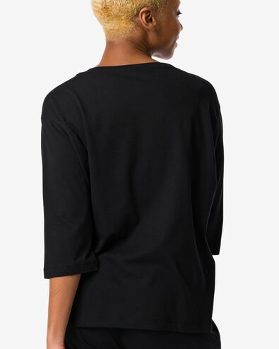 Damen-Pyjamashirt, Baumwollanteil  schwarz schwarz - 23480060BLACK - HEMA