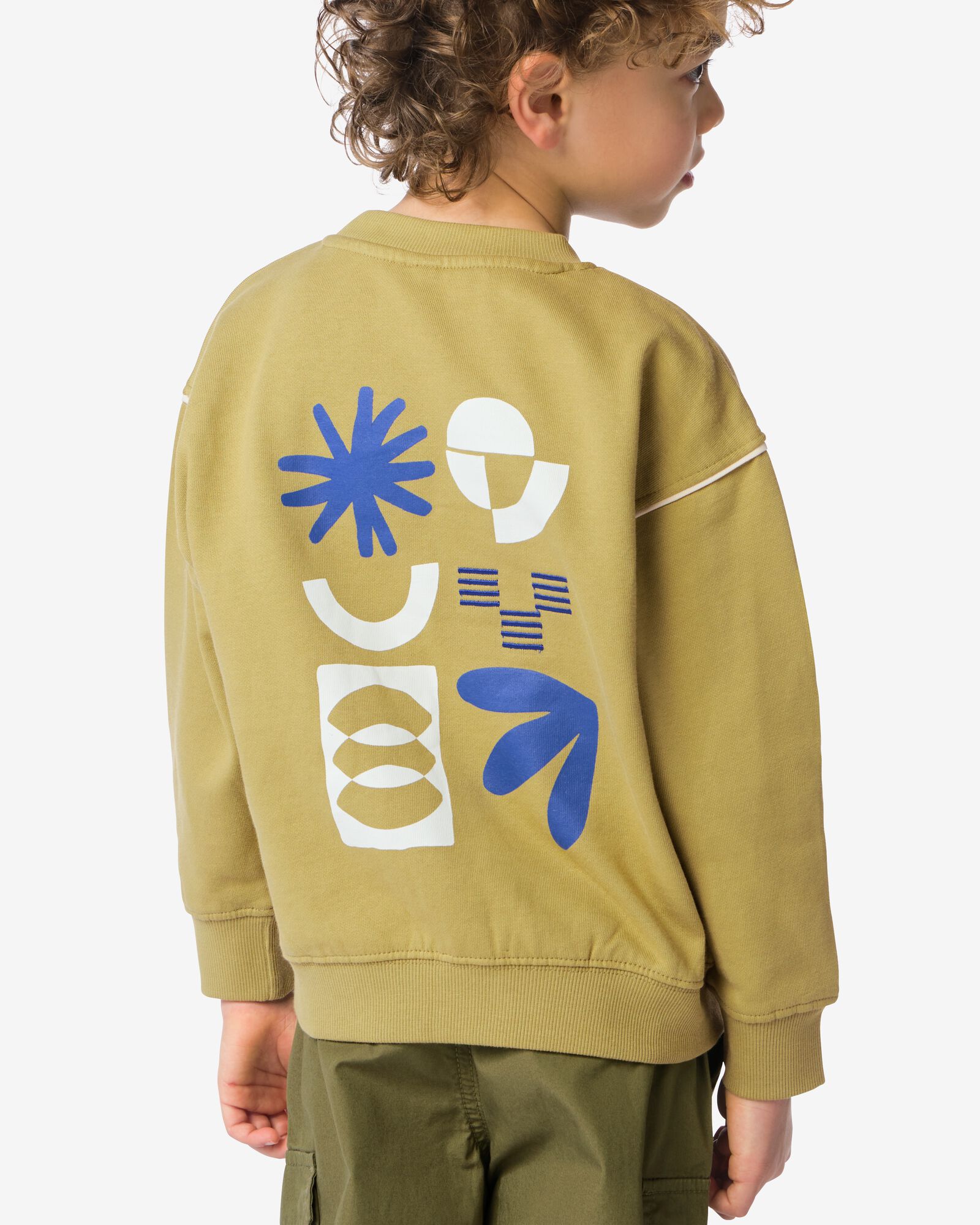 kindersweater grafisch olijf olijf - 30711403OLIVE - HEMA