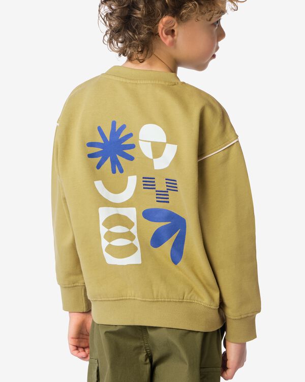 kindersweater grafisch olijf olijf - 30711403OLIVE - HEMA