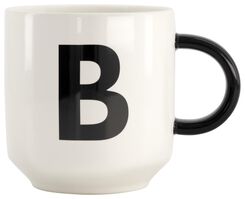 Becher, Keramik, weiß/schwarz, 350 ml, B - 61120097 - HEMA