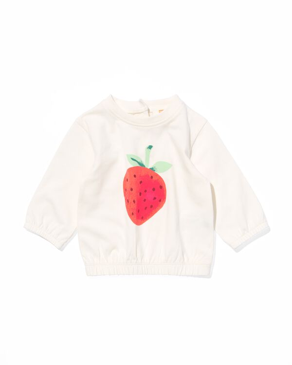 t-shirt bébé nouveau-né fraise blanc cassé blanc cassé - 33496610OFFWHITE - HEMA