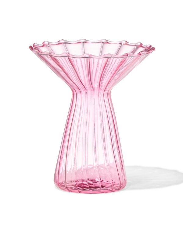 vase pour b&acirc;tonnets parfum&eacute;s ⌀10x12cm verre avec collerette rose - 13507592 - HEMA
