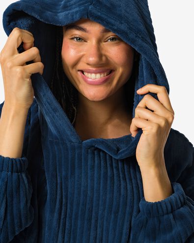 Damen-Kuschelhoodie aus Fleeceripp in Blau - 61140500 - HEMA