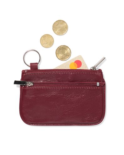 sleutetui leer donkerrood - 18150053 - HEMA