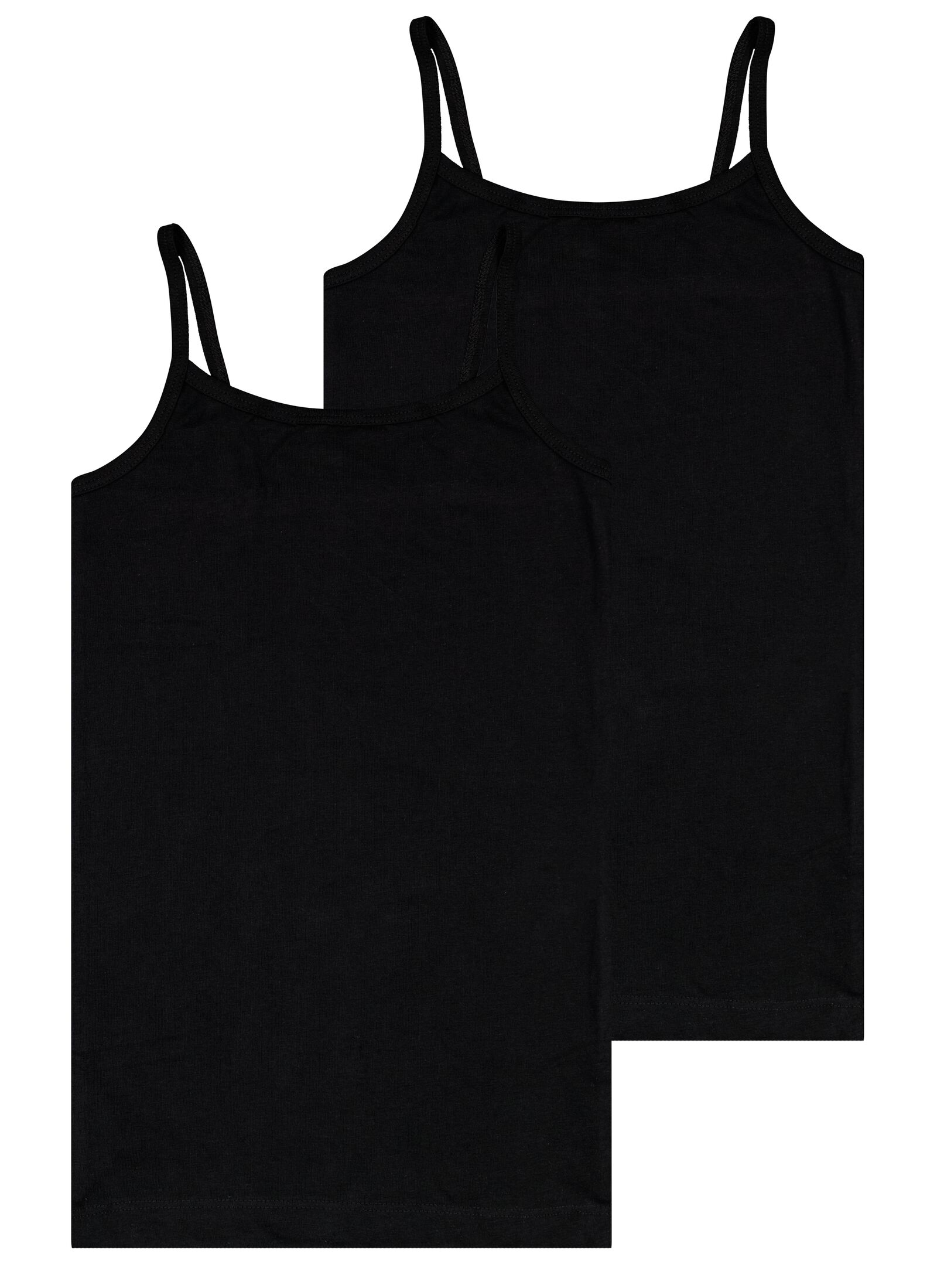 2 débardeurs enfant coton/stretch noir noir - 1000028423 - HEMA