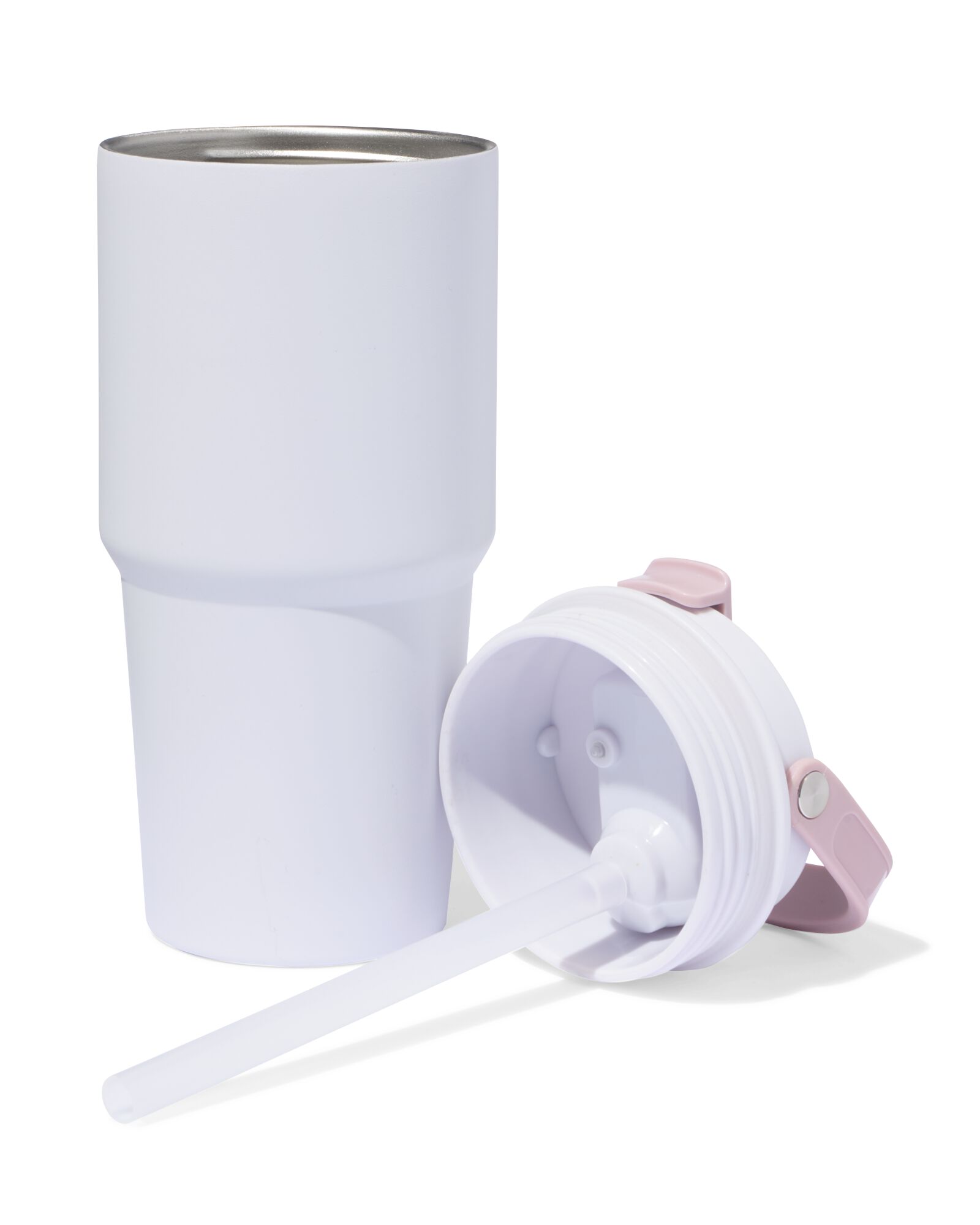 gobelet avec paille 600 ml inox lavande - 80650268 - HEMA