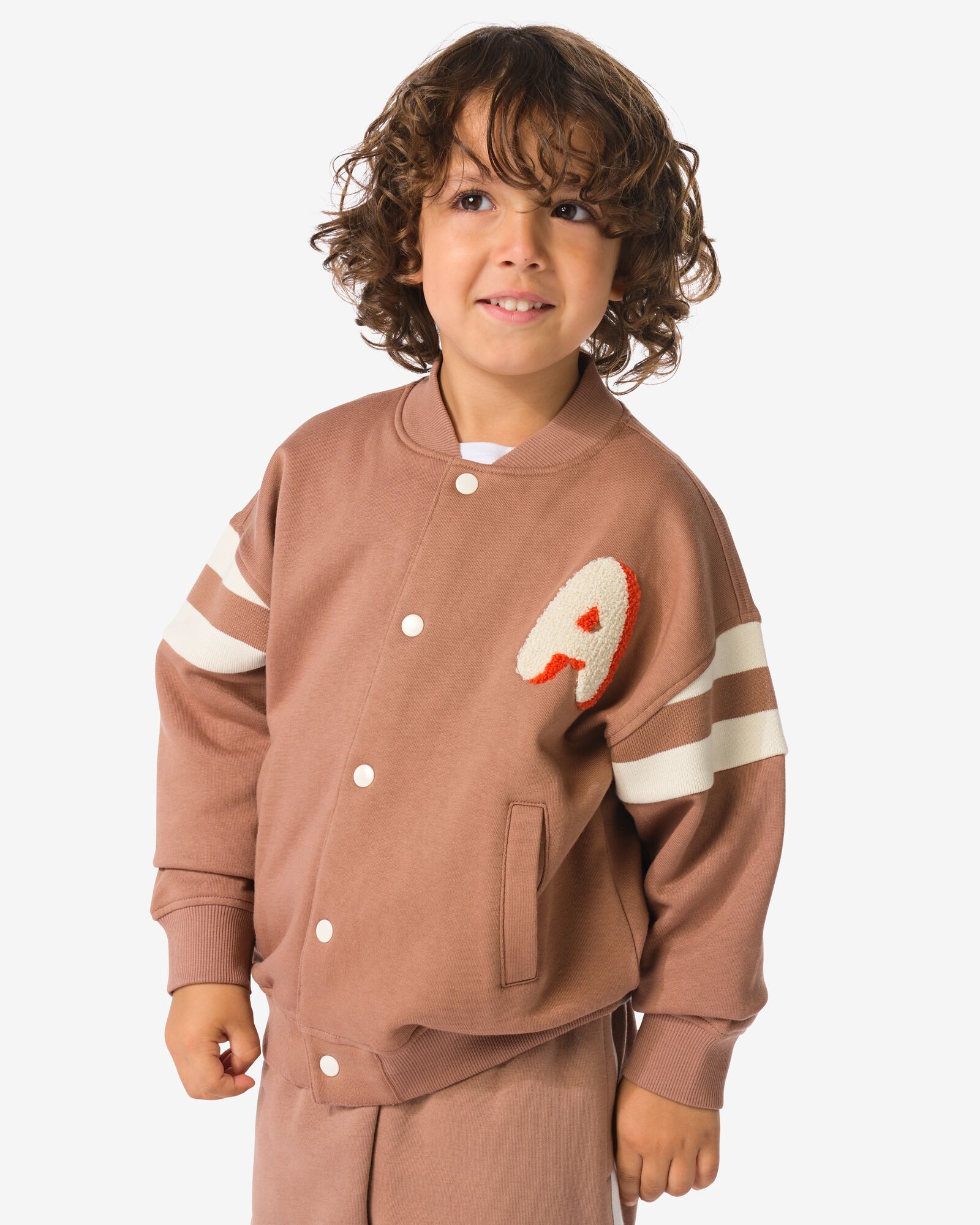 Kinder-Sweatjacke mit Farbkontrasten braun braun - 30744801BROWN - HEMA