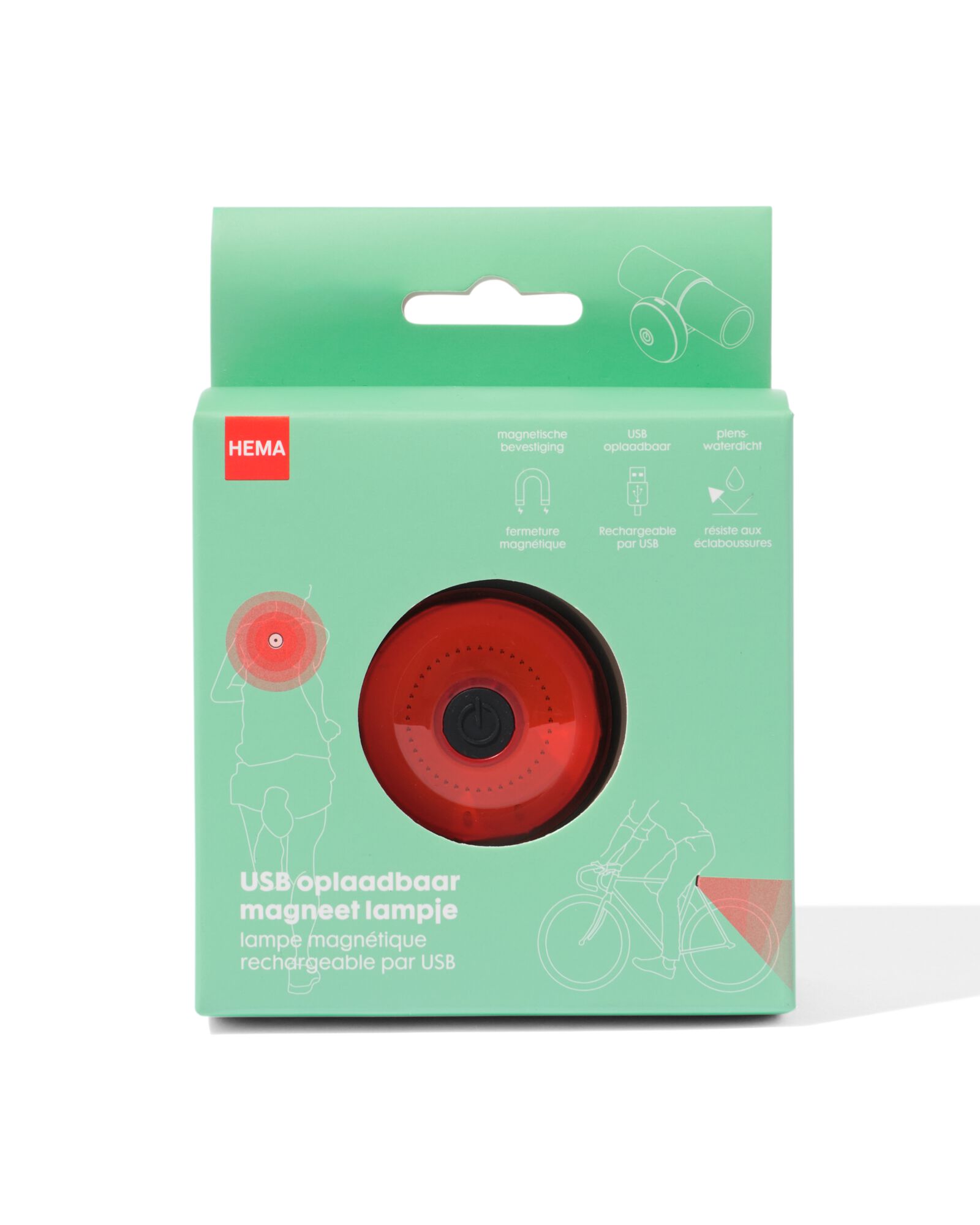 lampe aimant&eacute;e rechargeable USB rouge - 41140021 - HEMA