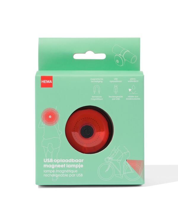 lampe aimant&eacute;e rechargeable USB rouge - 41140021 - HEMA