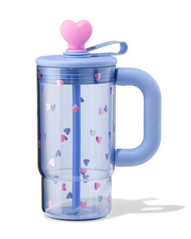 gourde 720ml avec paille petits c&oelig;urs - 61104406 - HEMA