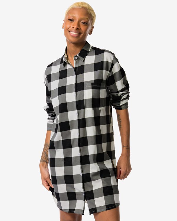 Damen-Nachthemd, Baumwolle schwarz schwarz - 23490139BLACK - HEMA