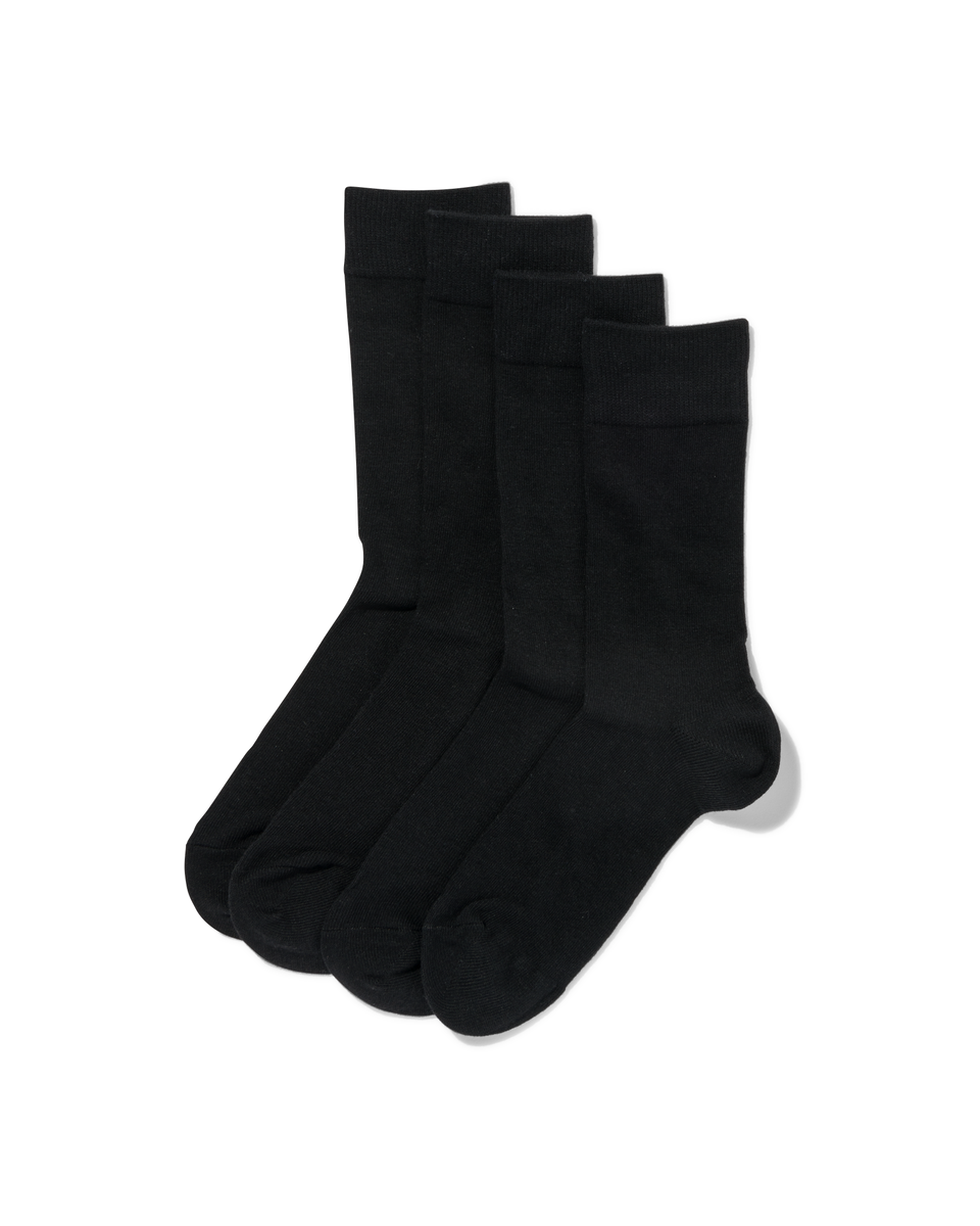 4 paires de chaussettes homme noir noir - 1000011098 - HEMA