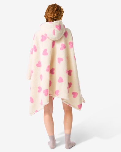 poncho de canapé femme taille unique polaire capuche et poches cœurs - 61100241 - HEMA